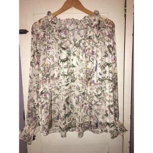 H&M Sheer Floral Blouse